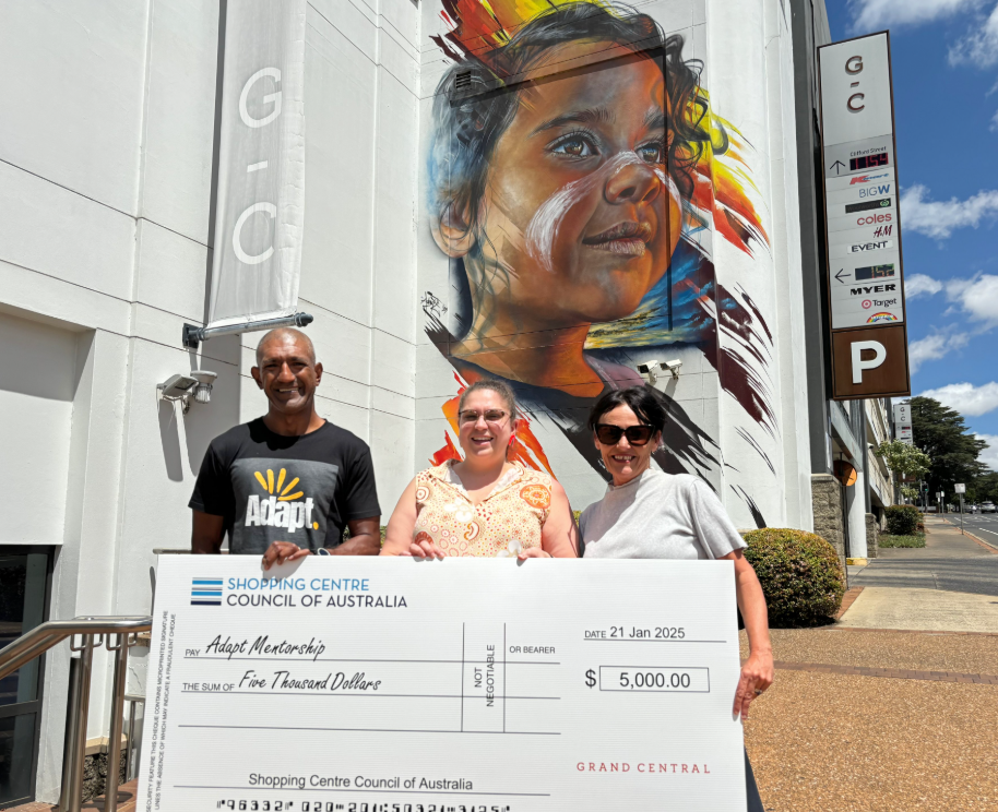 Grand Central presents cheque on behalf of SCCA to Adapt Mentorship