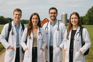 Medical students in rural area