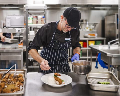 A Chef preparing a meal